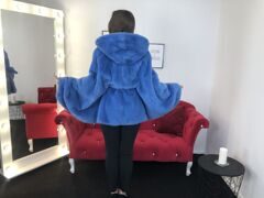 Греческая летучая мышь из норки NAFA mink в небесно Голубом цвете